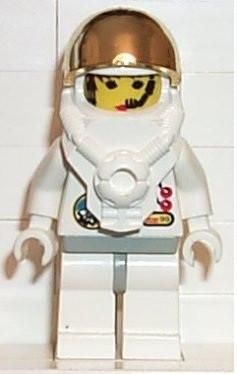 LEGO Minifigure-Space Port - Astronaut 2 Red Buttons, White Legs with Light Gray Hips, Female-Town / Space Port-SPP002-Creative Brick Builders